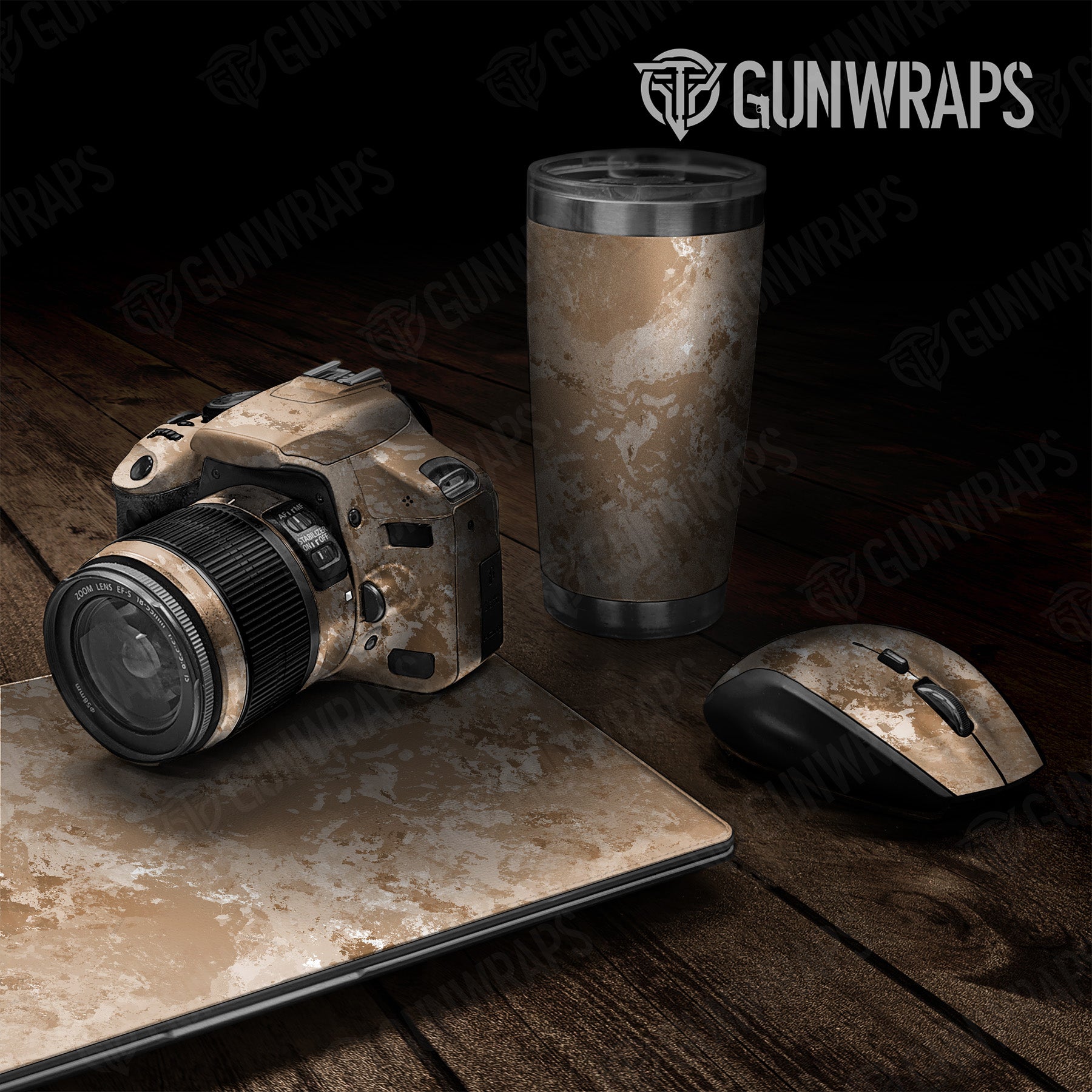 Universal Sheet Substrate Sedona Sand-Dune Camo Gear Skin Vinyl Wrap Film