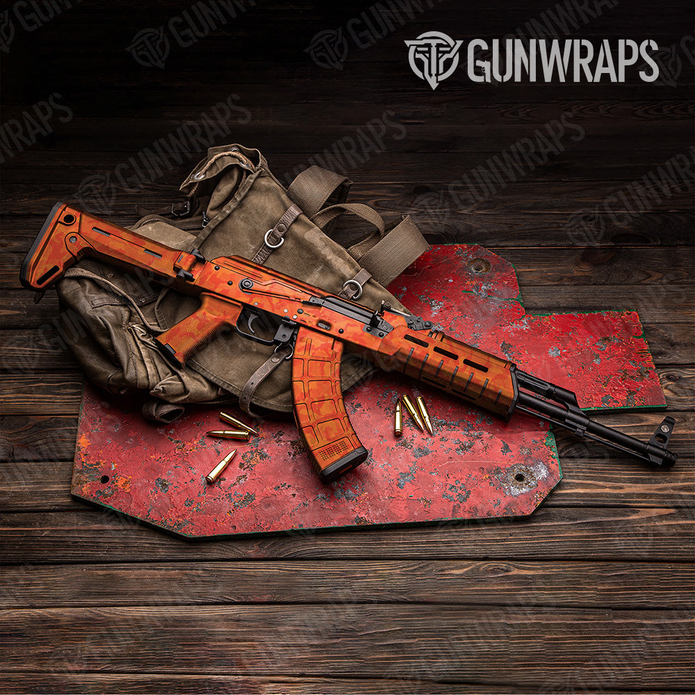 AK 47 Erratic Elite Orange Camo Gun Skin Vinyl Wrap