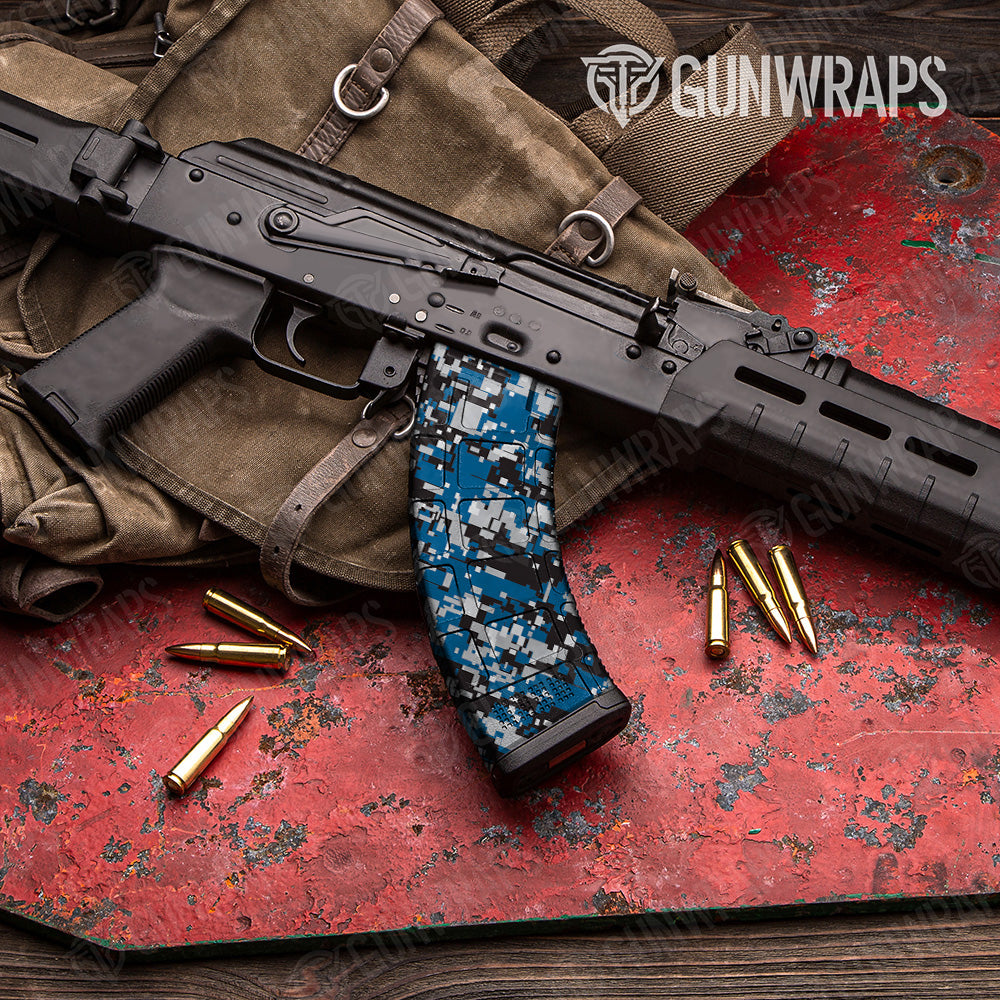 AK 47 Mag Digital Blue Tiger Camo Gun Skin Vinyl Wrap on Sale