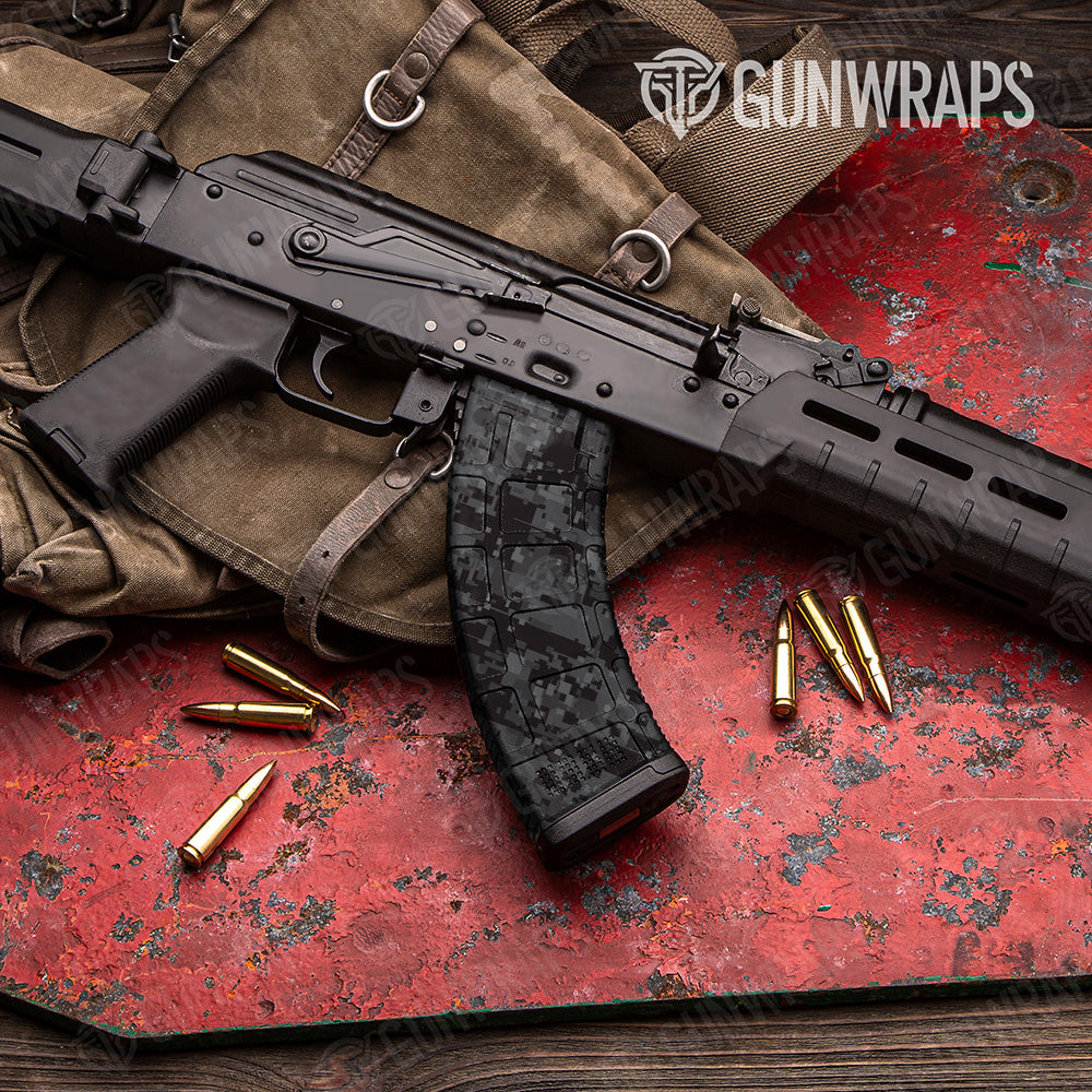 AK 47 Mag Digital Elite Black Camo Gun Skin Vinyl Wrap