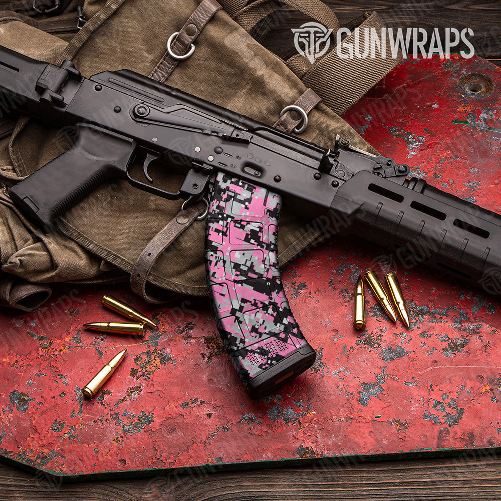 AK 47 Mag Digital Pink Tiger Camo Gun Skin Vinyl Wrap