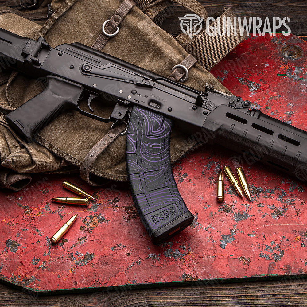 AK 47 Mag Damascus Purple Gun Skin Vinyl Wrap