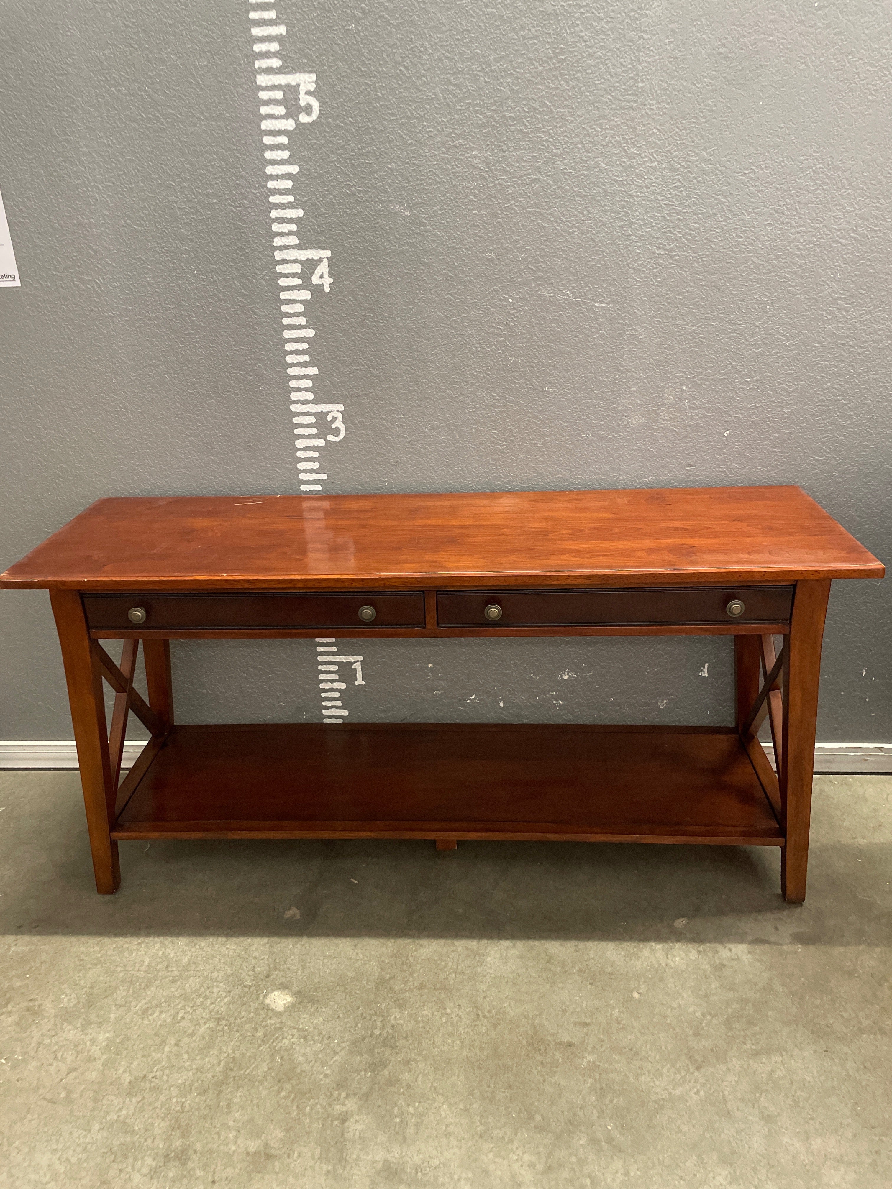 16802 Walnut Finish Bassett Console Table with Drawers Discount