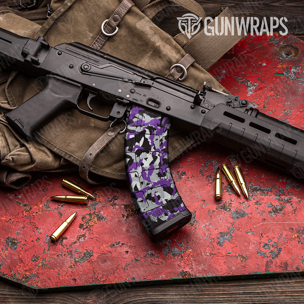 AK 47 Mag Erratic Purple Tiger Camo Gun Skin Vinyl Wrap