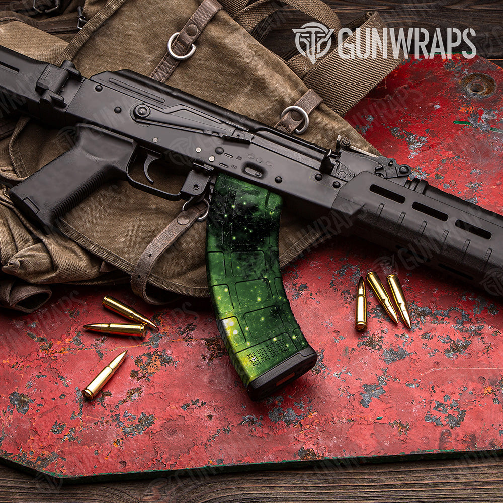 AK 47 Mag Galaxy Green Gun Skin Vinyl Wrap Online Hot Sale