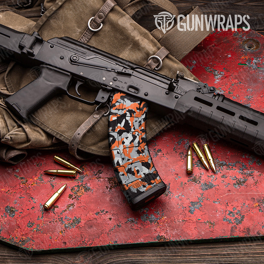 AK 47 Mag Erratic Orange Tiger Camo Gun Skin Vinyl Wrap