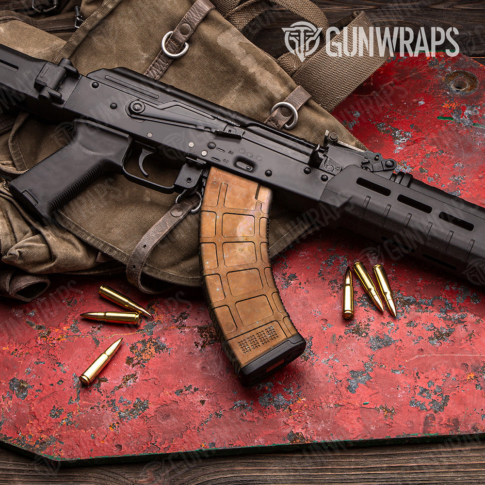AK 47 Mag Galaxy Orange Nebula Gun Skin Vinyl Wrap Online now