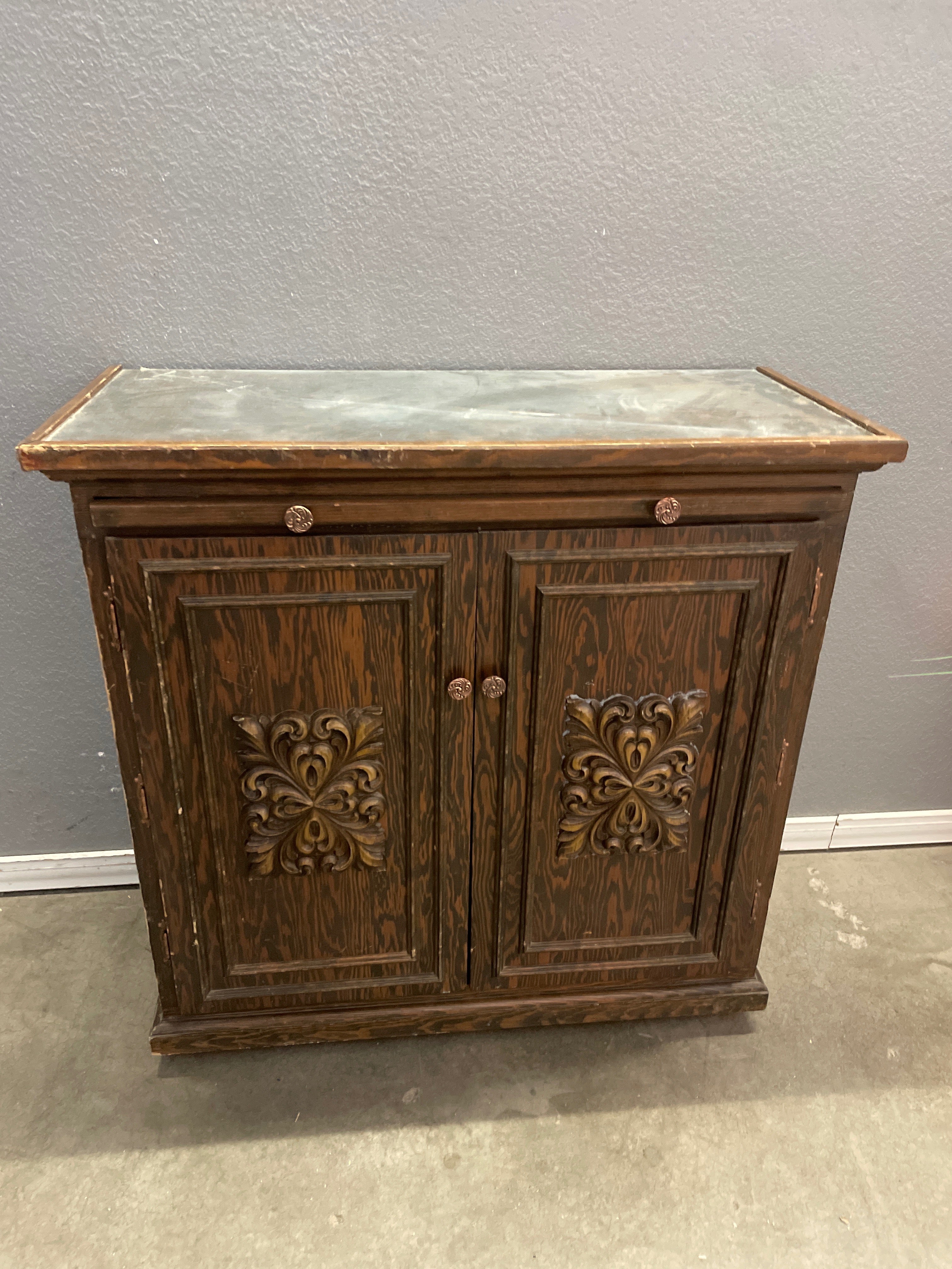 73907 Vintage Wooden Cabinet with Ornate Detailing Online Hot Sale