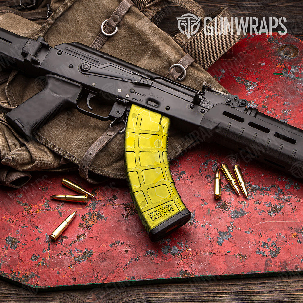 AK 47 Mag Hex DNA Elite Yellow Gun Skin Vinyl Wrap Online now