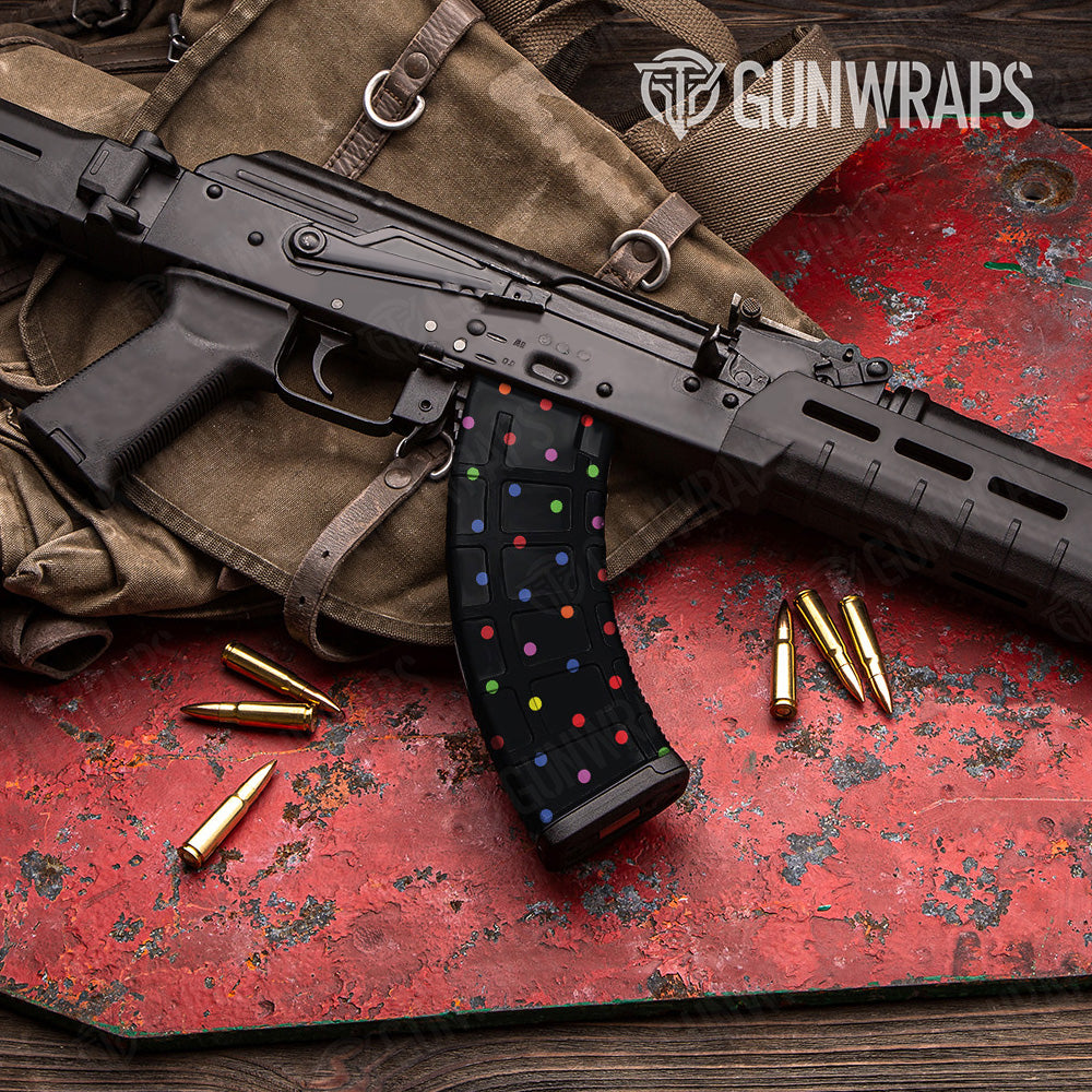 AK 47 Mag Dotted Multicolor Gun Skin Vinyl Wrap