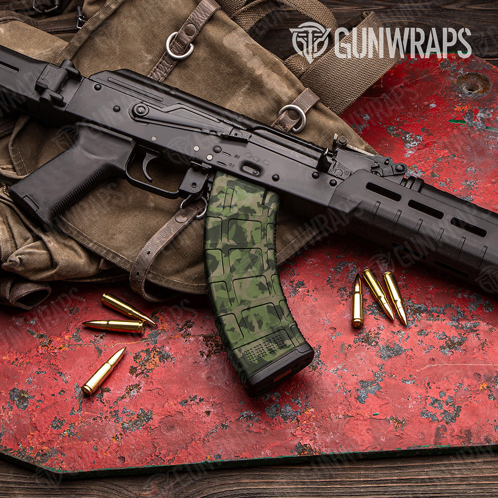 AK 47 Mag Erratic Army Green Camo Gun Skin Vinyl Wrap Fashion