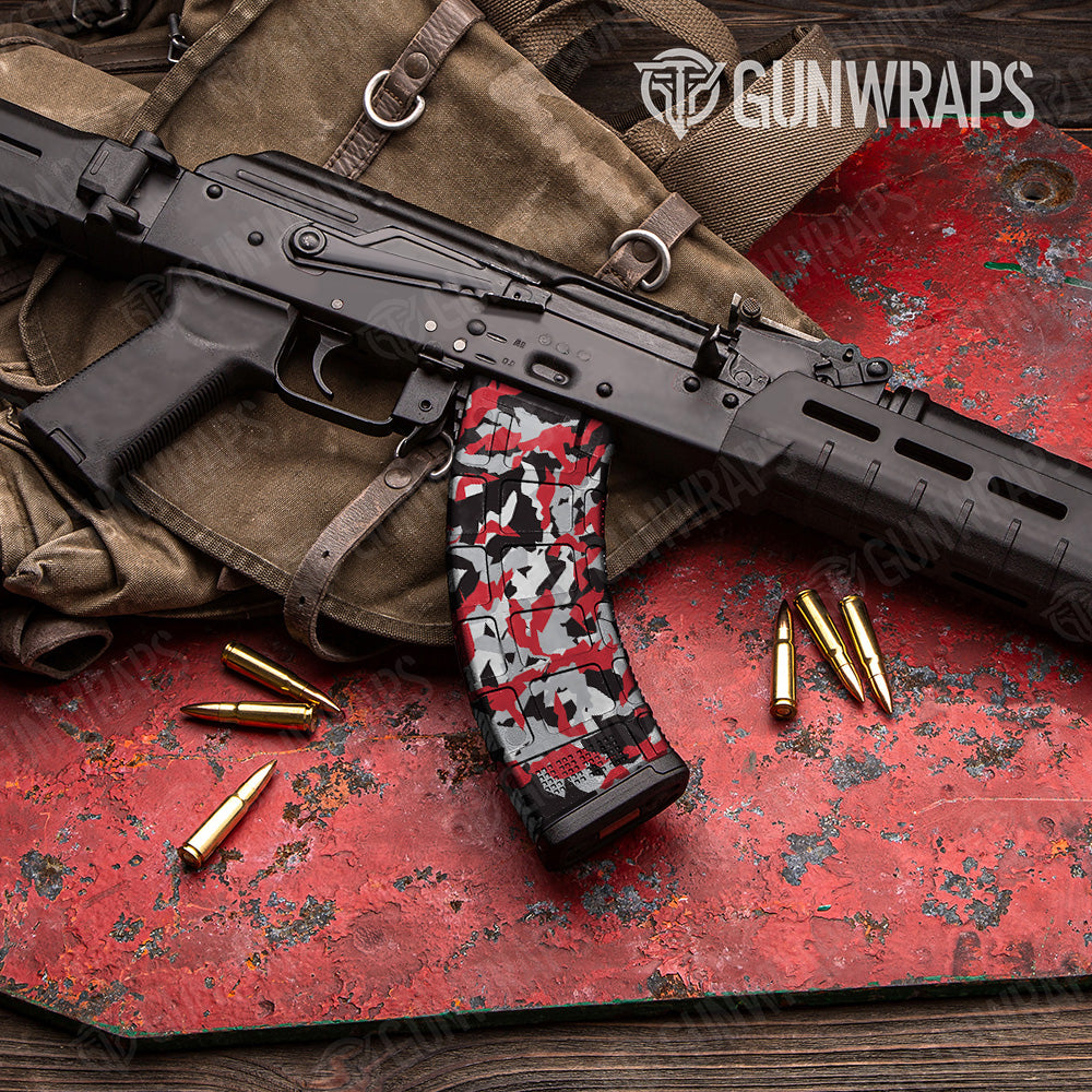 AK 47 Mag Erratic Red Tiger Camo Gun Skin Vinyl Wrap