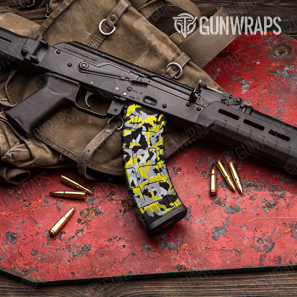 AK 47 Mag Erratic Yellow Tiger Camo Gun Skin Vinyl Wrap