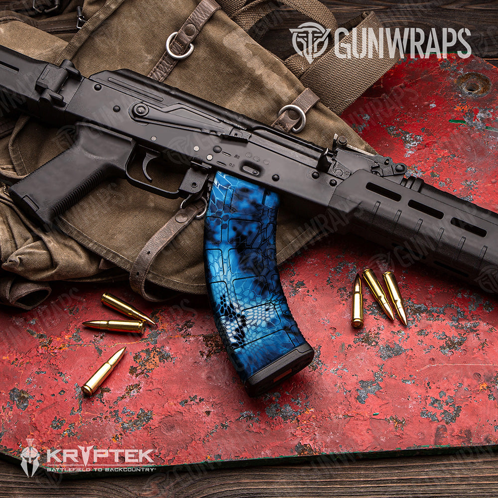 AK 47 Mag Kryptek Blue Lightning Camo Gun Skin Vinyl Wrap