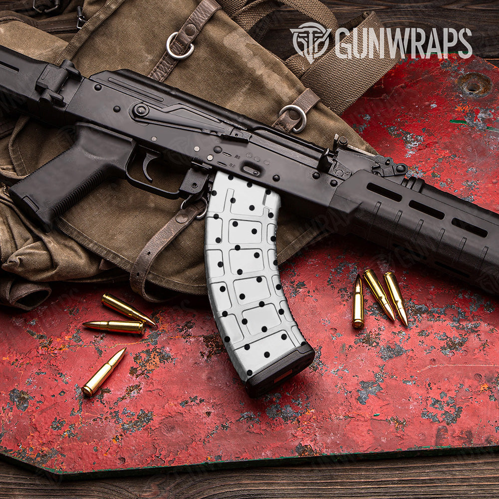 AK 47 Mag Dotted White Gun Skin Vinyl Wrap