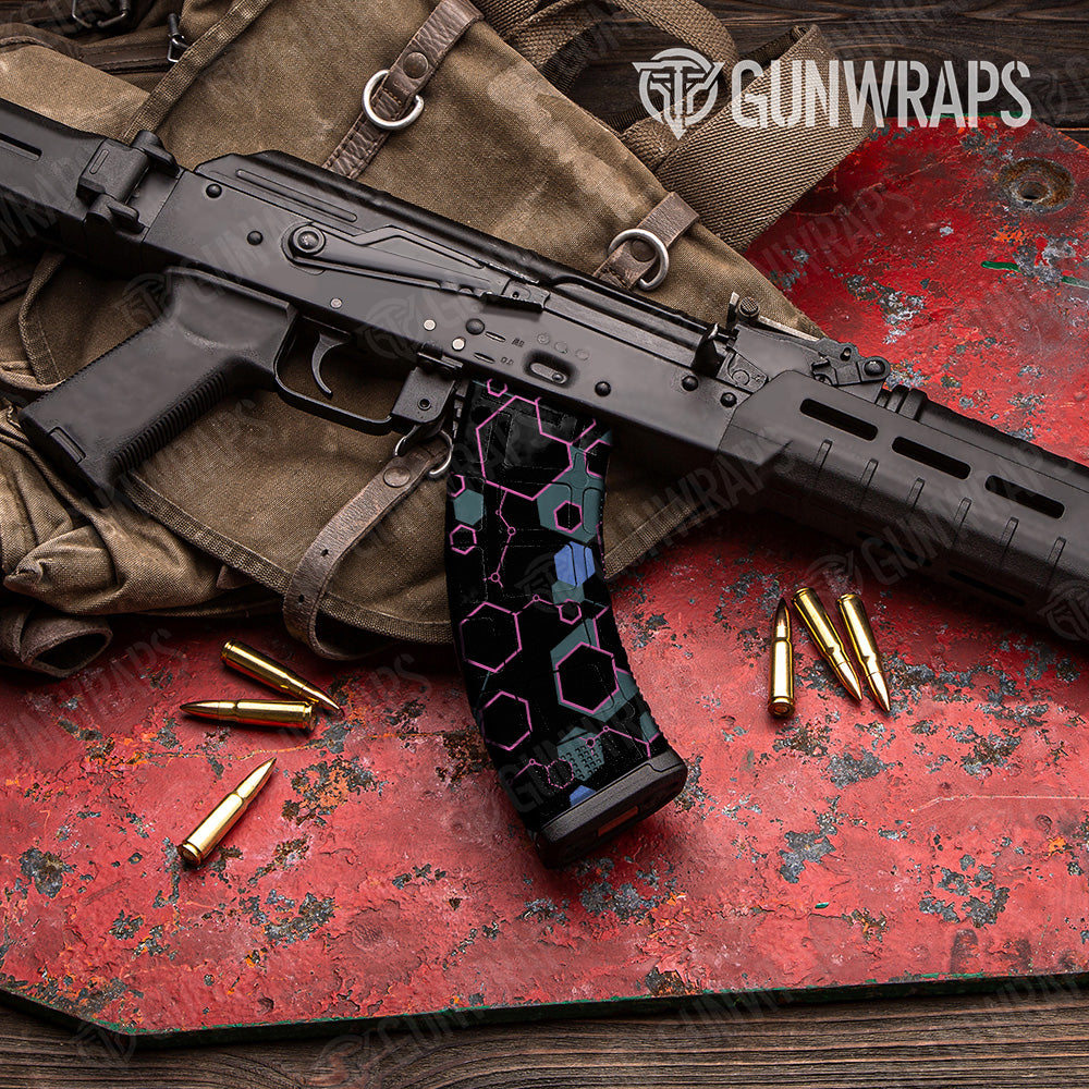 AK 47 Mag Hex DNA Magenta Frost Gun Skin Vinyl Wrap Online now