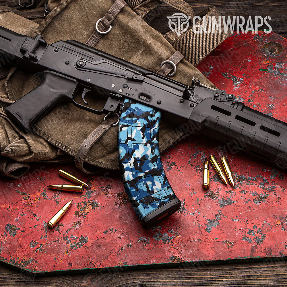 AK 47 Mag Erratic Baby Blue Camo Gun Skin Vinyl Wrap