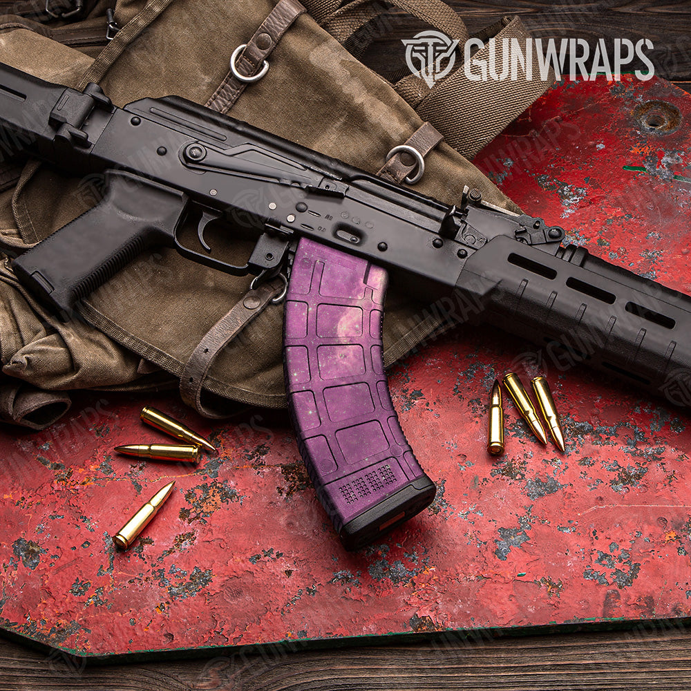 AK 47 Mag Galaxy Purple Nebula Gun Skin Vinyl Wrap