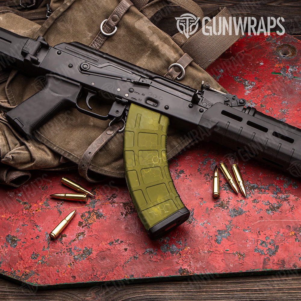 AK 47 Mag Hex Electric Yellow Gun Skin Vinyl Wrap Online Hot Sale