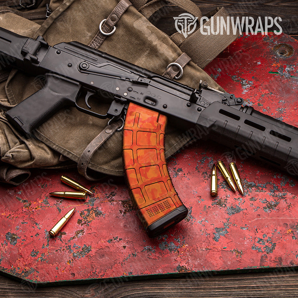 AK 47 Mag Erratic Elite Orange Camo Gun Skin Vinyl Wrap Discount