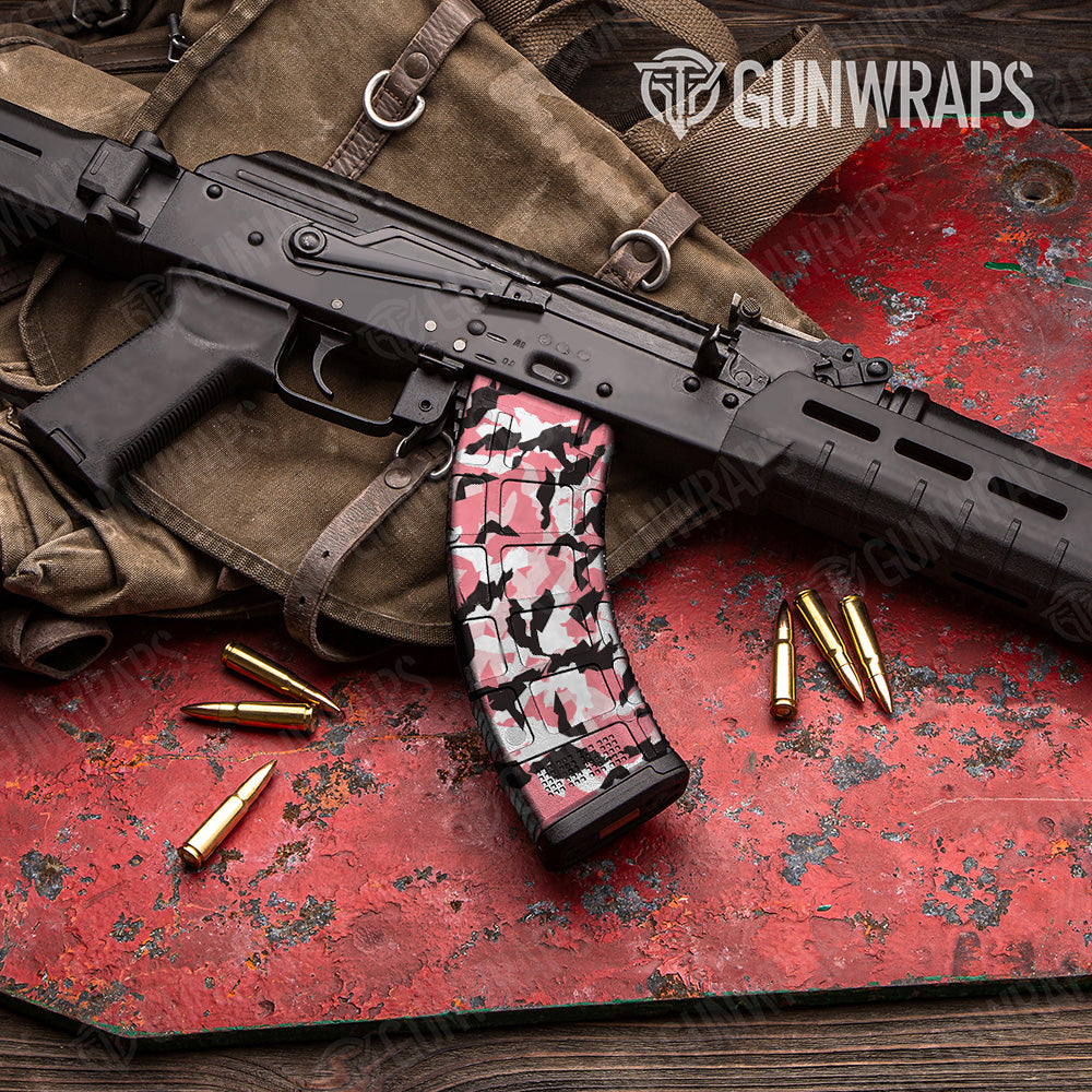 AK 47 Mag Erratic Pink Camo Gun Skin Vinyl Wrap Supply