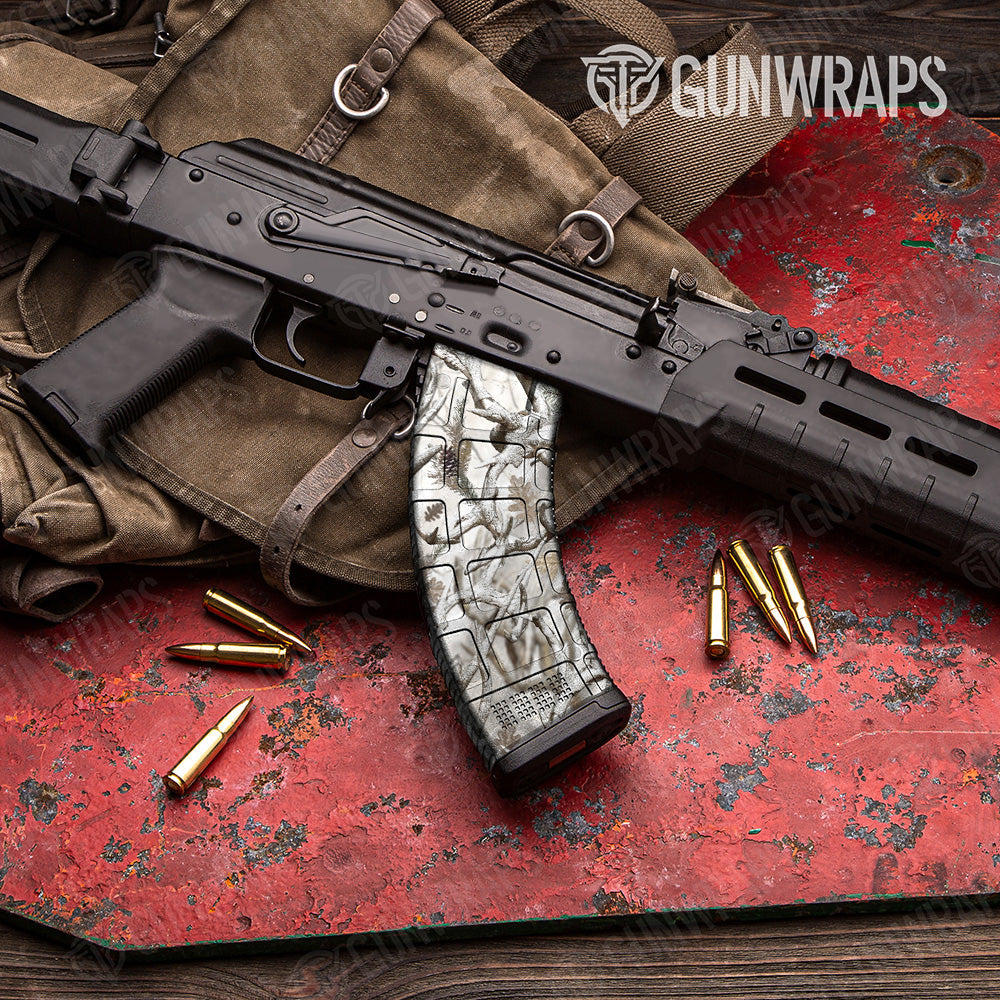 AK 47 Mag Nature Lifeless Snow Woods Buck Skull Camo Gun Skin Vinyl Wrap on Sale