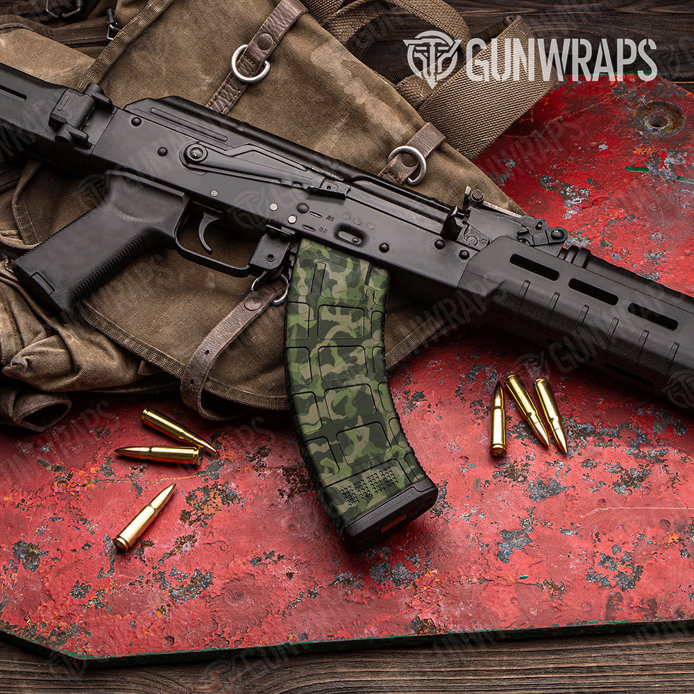 AK 47 Mag Ragged Army Green Camo Gun Skin Vinyl Wrap