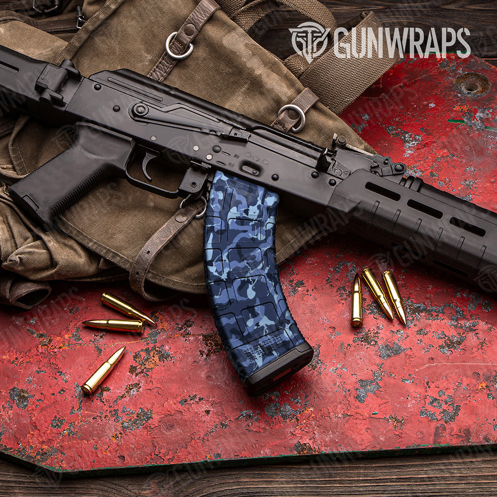 AK 47 Mag Ragged Blue Urban Night Camo Gun Skin Vinyl Wrap