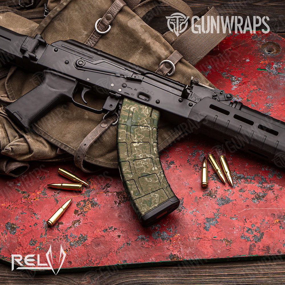 AK 47 Mag RELV Moab Camo Gun Skin Vinyl Wrap Film on Sale