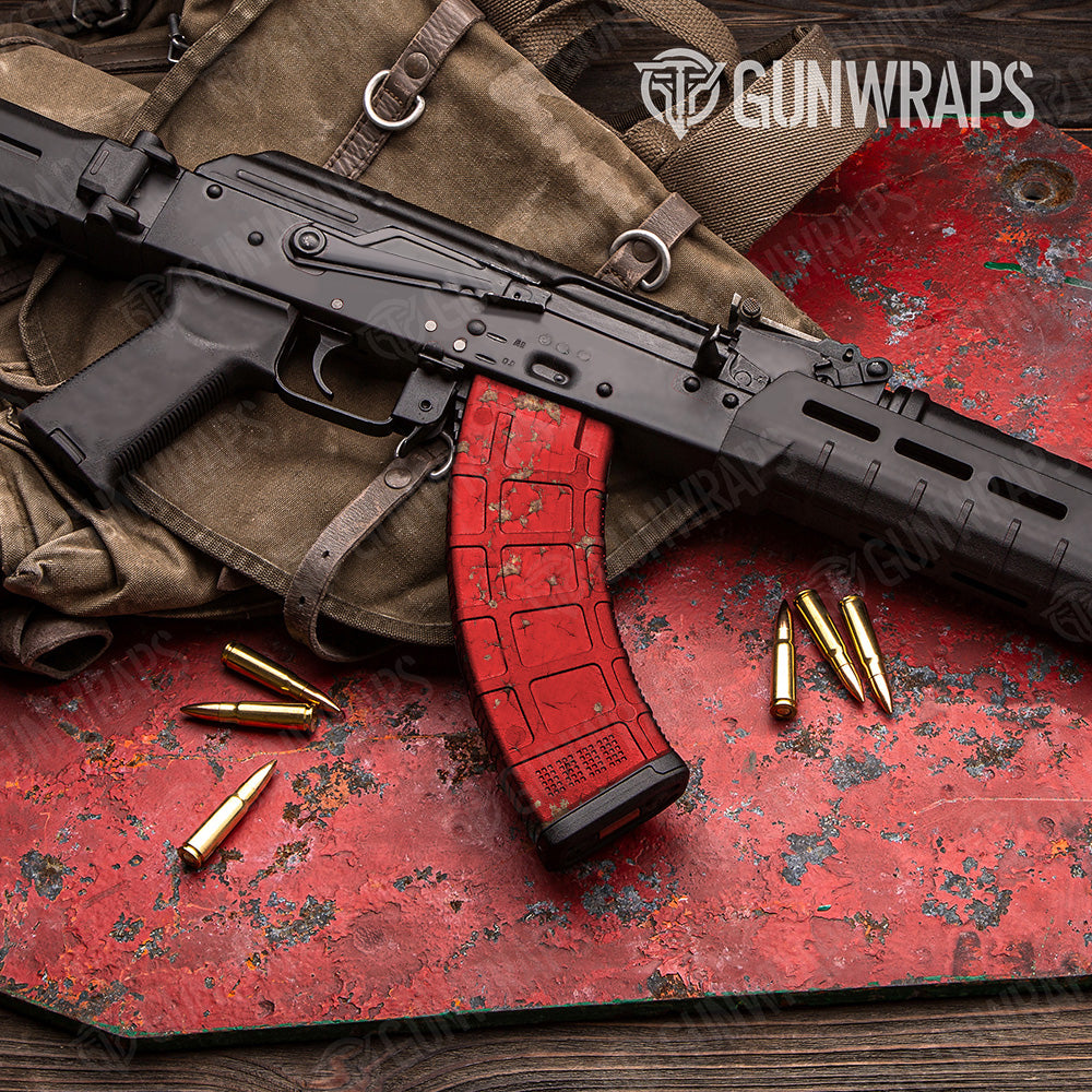 AK 47 Mag Rust 3D Red Gun Skin Vinyl Wrap Sale