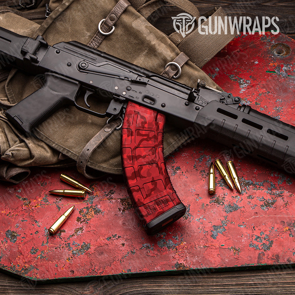 AK 47 Mag Ragged Elite Red Camo Gun Skin Vinyl Wrap