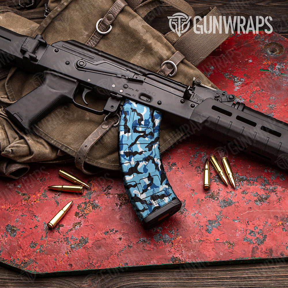 AK 47 Mag Ragged Baby Blue Camo Gun Skin Vinyl Wrap Online