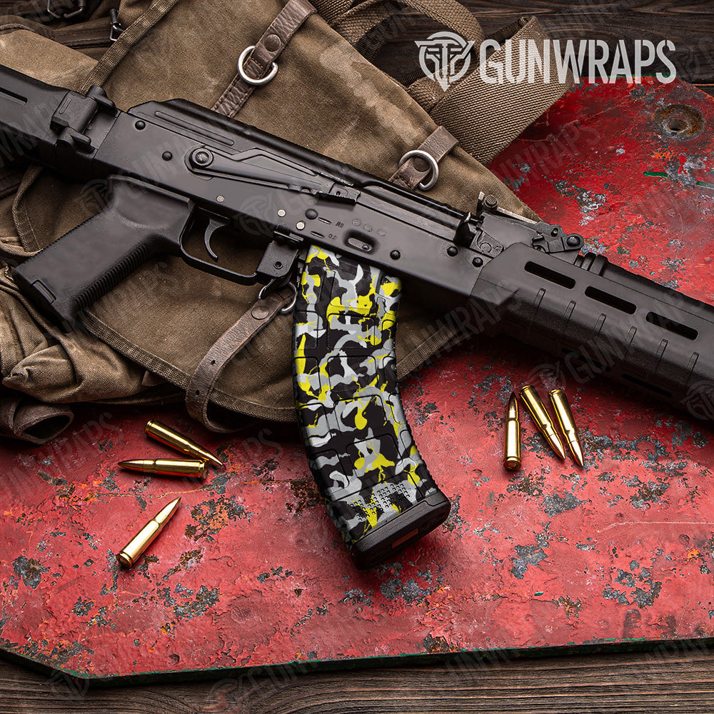 AK 47 Mag Ragged Yellow Tiger Camo Gun Skin Vinyl Wrap Supply