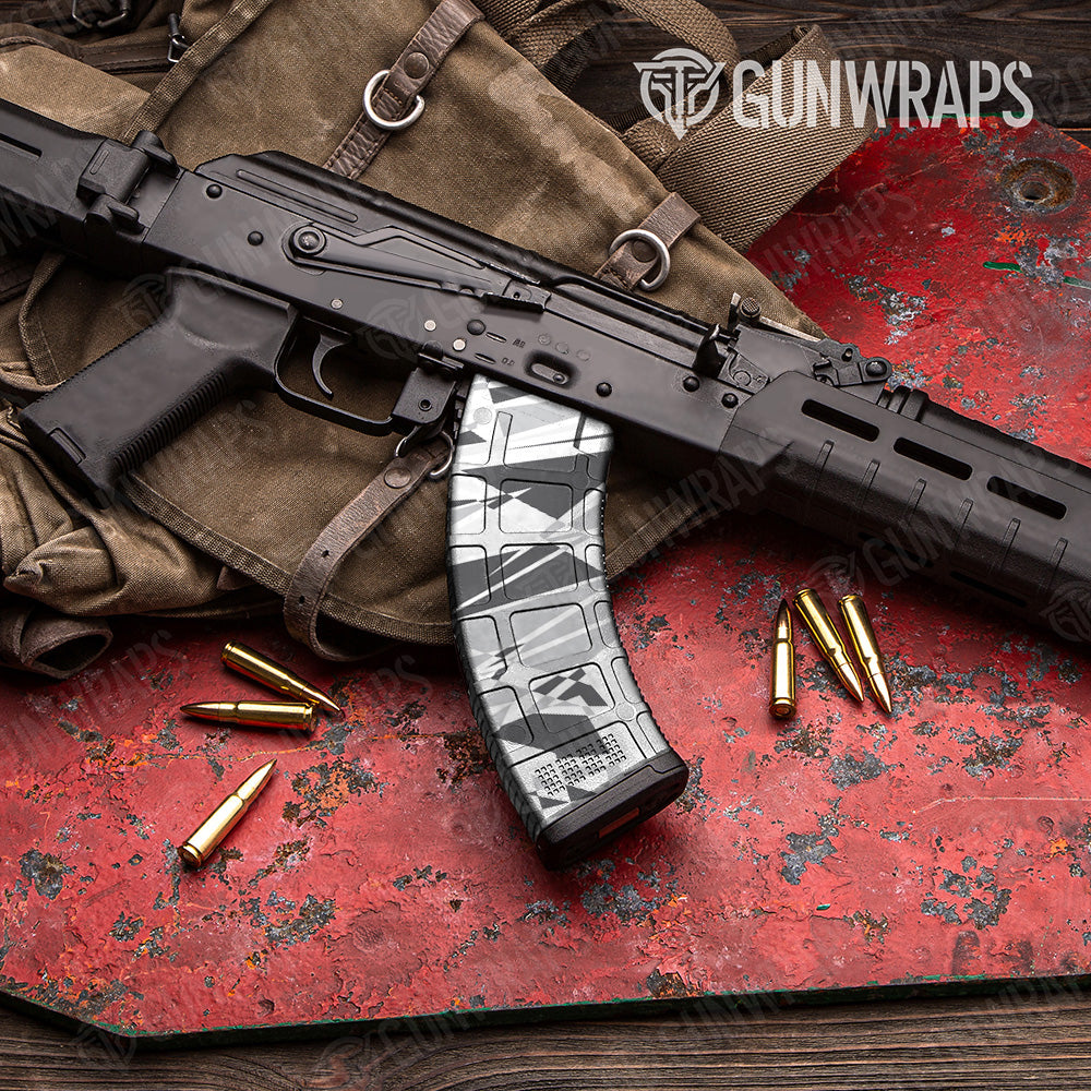AK 47 Mag Sharp Snow Camo Gun Skin Vinyl Wrap