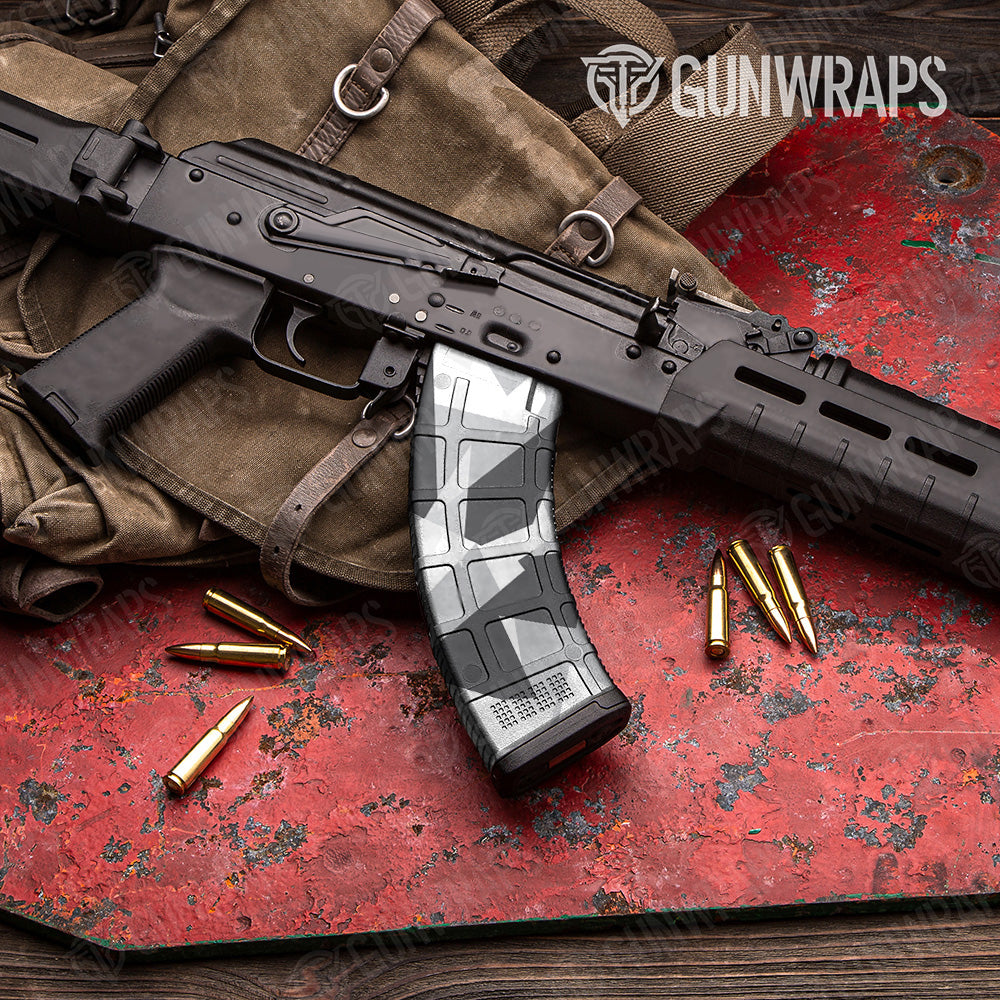 AK 47 Mag Shattered Snow Camo Gun Skin Vinyl Wrap on Sale