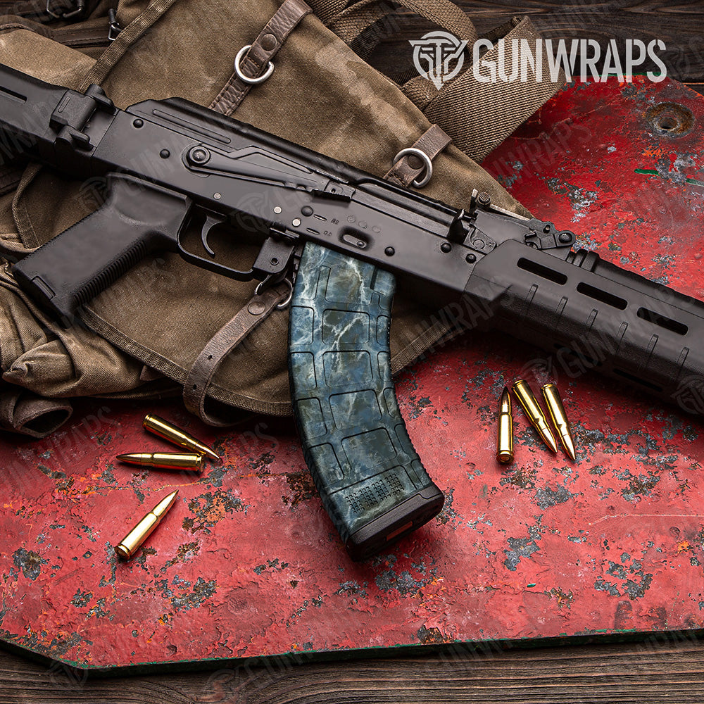AK 47 Mag Stone Blue Bordeaux Marble Gun Skin Vinyl Wrap Hot on Sale