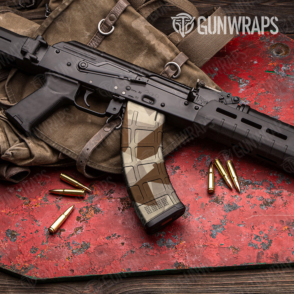 AK 47 Mag Shattered Desert Camo Gun Skin Vinyl Wrap