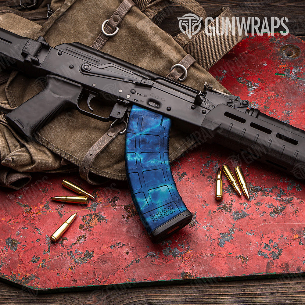 AK 47 Mag Stone Blue Ice Marble Gun Skin Vinyl Wrap Online
