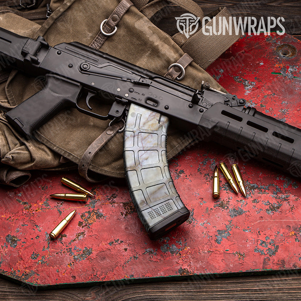 AK 47 Mag Stone Calcatta Gold Marble Gun Skin Vinyl Wrap