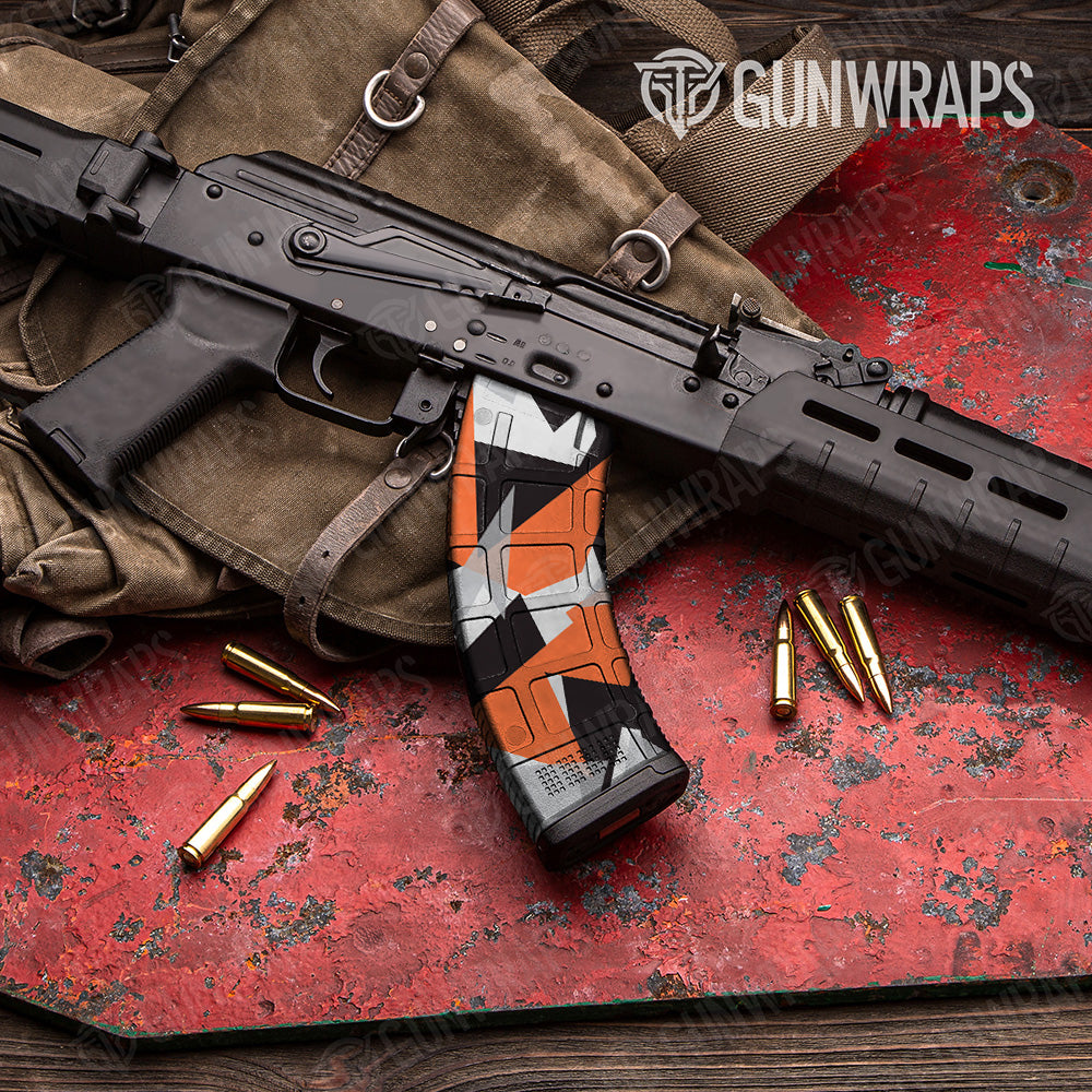 AK 47 Mag Shattered Orange Tiger Camo Gun Skin Vinyl Wrap