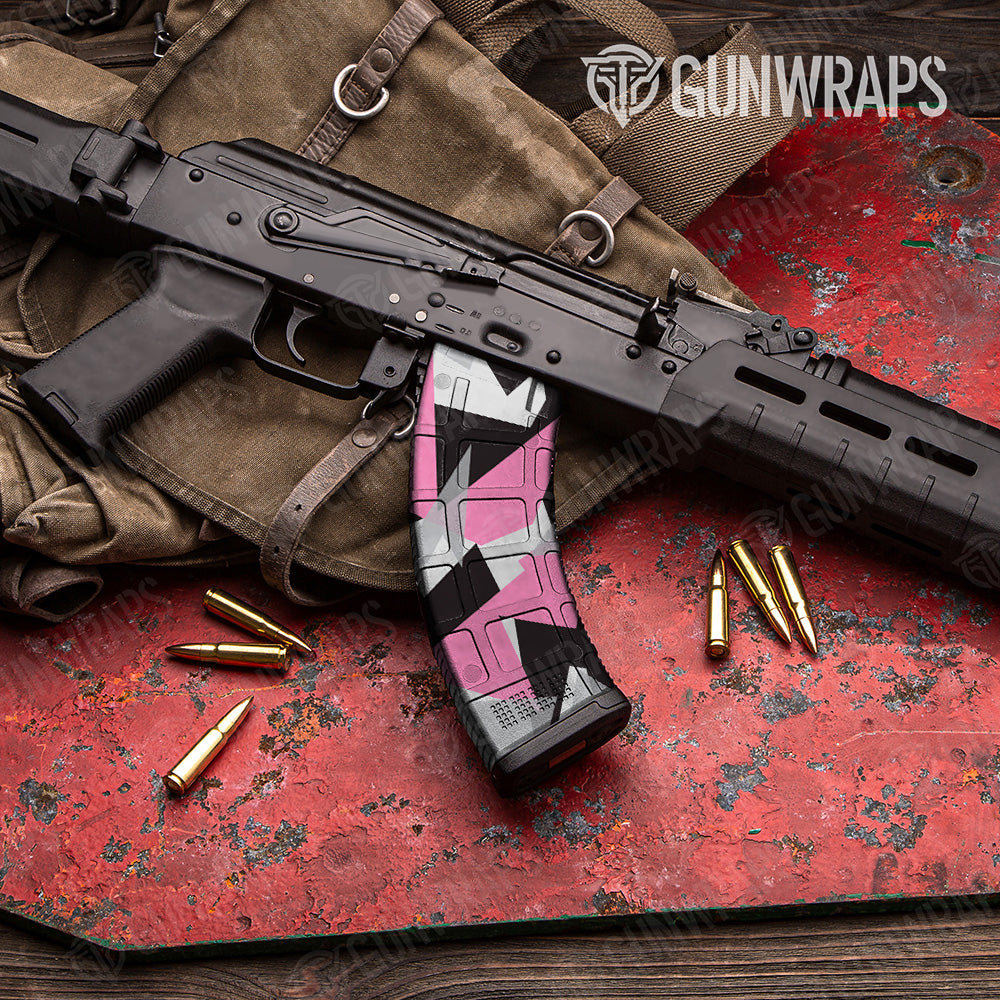 AK 47 Mag Shattered Pink Tiger Camo Gun Skin Vinyl Wrap