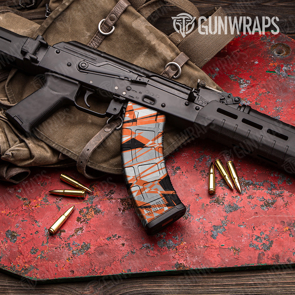 AK 47 Mag Sharp Orange Tiger Camo Gun Skin Vinyl Wrap