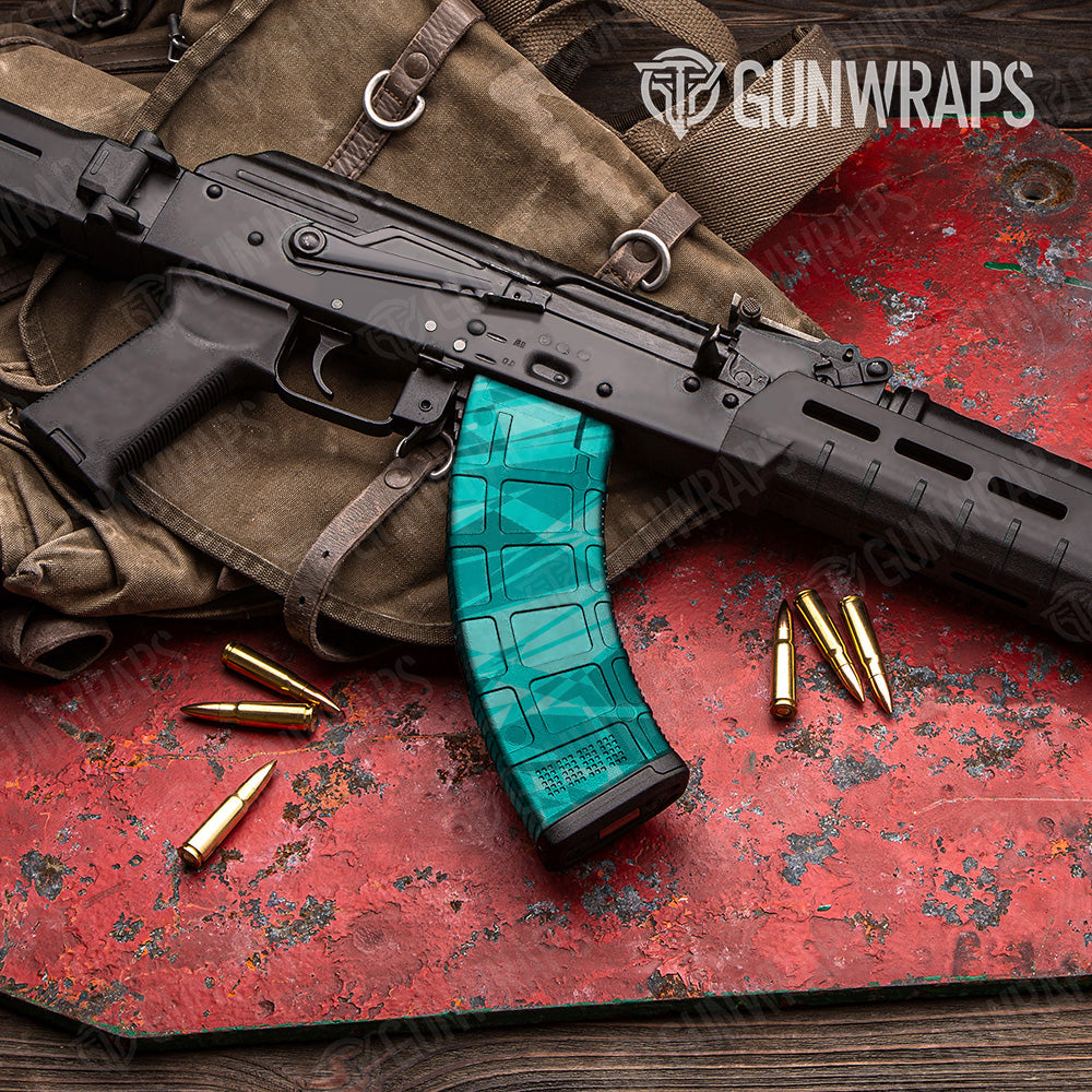 AK 47 Mag Sharp Elite Tiffany Blue Camo Gun Skin Vinyl Wrap Sale