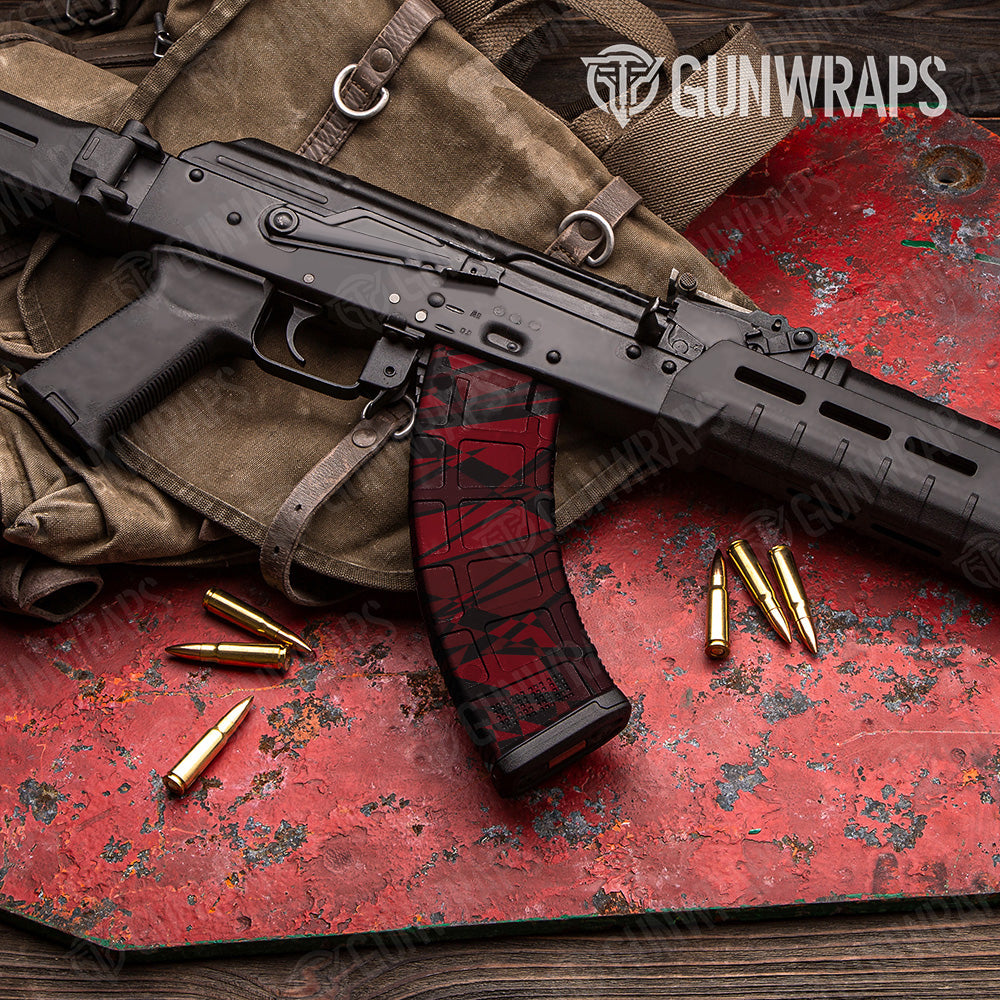 AK 47 Mag Sharp Vampire Red Camo Gun Skin Vinyl Wrap Discount