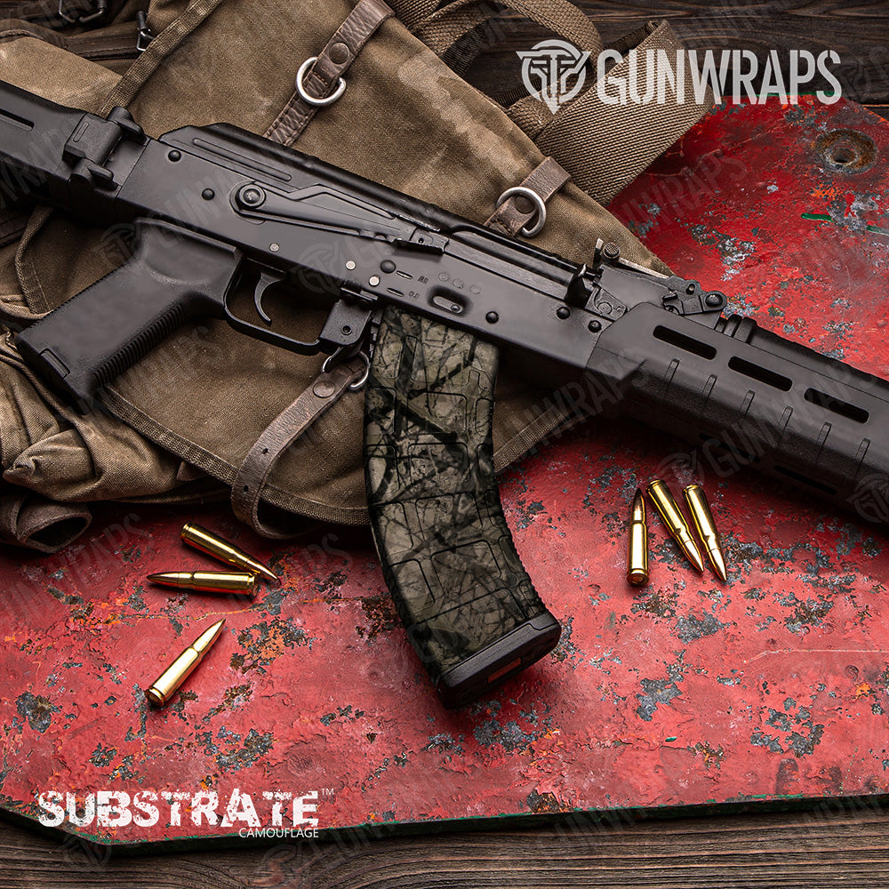 AK 47 Mag Substrate Shrub Stalker Camo Gun Skin Vinyl Wrap Film