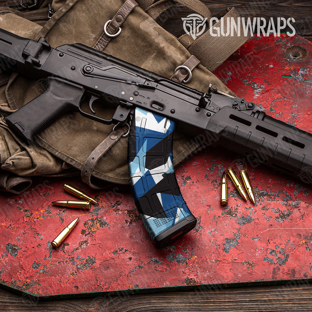 AK 47 Mag Shattered Baby Blue Camo Gun Skin Vinyl Wrap