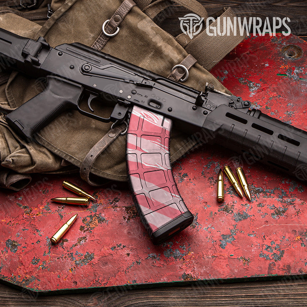 AK 47 Mag Shredded Pink Camo Gun Skin Vinyl Wrap