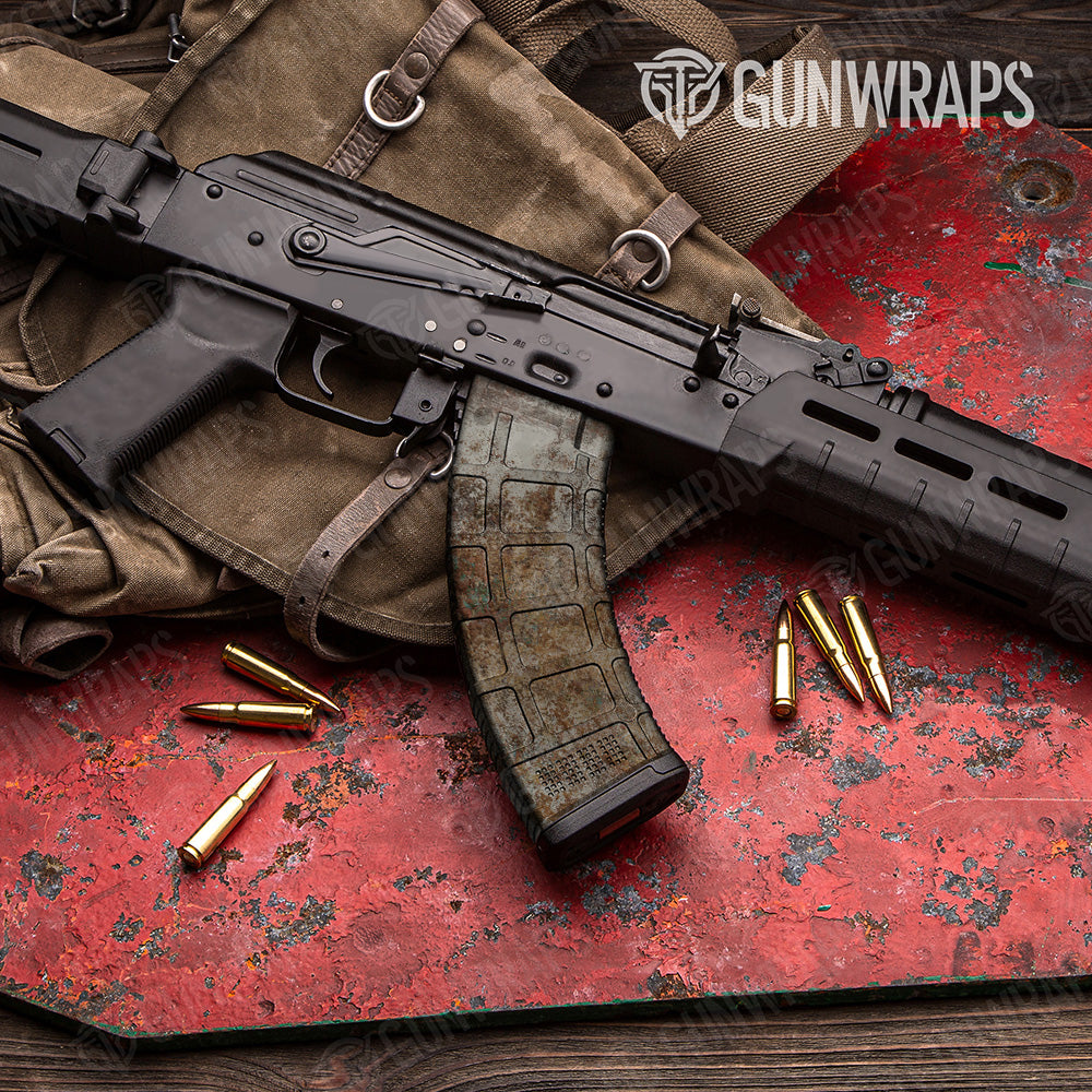 AK 47 Mag Rust White Gun Skin Vinyl Wrap Online Sale