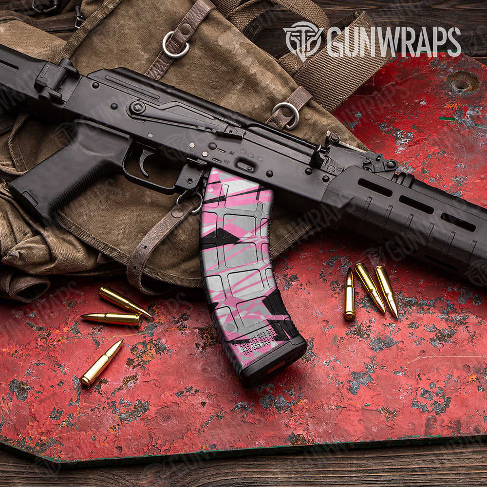 AK 47 Mag Sharp Pink Tiger Camo Gun Skin Vinyl Wrap