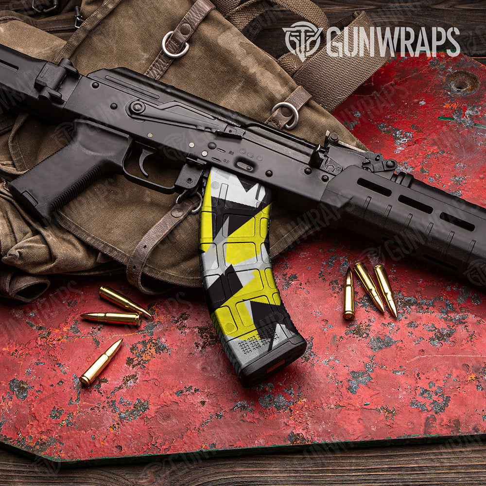 AK 47 Mag Shattered Yellow Tiger Camo Gun Skin Vinyl Wrap